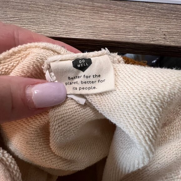 Ladies Madewell Sweatshirt Cream Size Medium Pullover Colorful Accents … - Picture 4 of 4